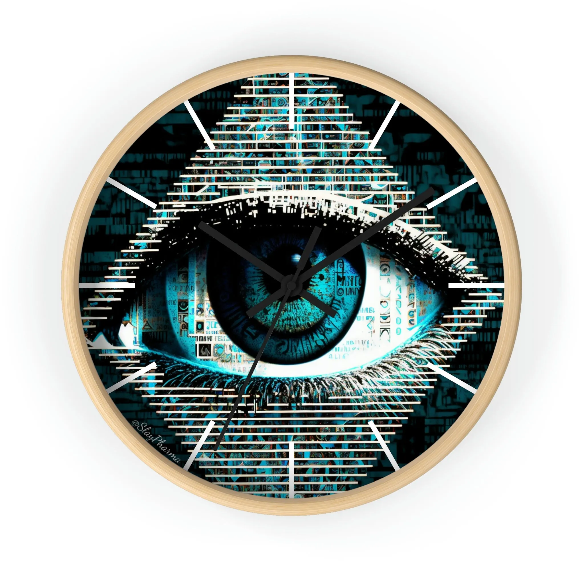 All Seeing Eye Wall Clock #2 w/ lines