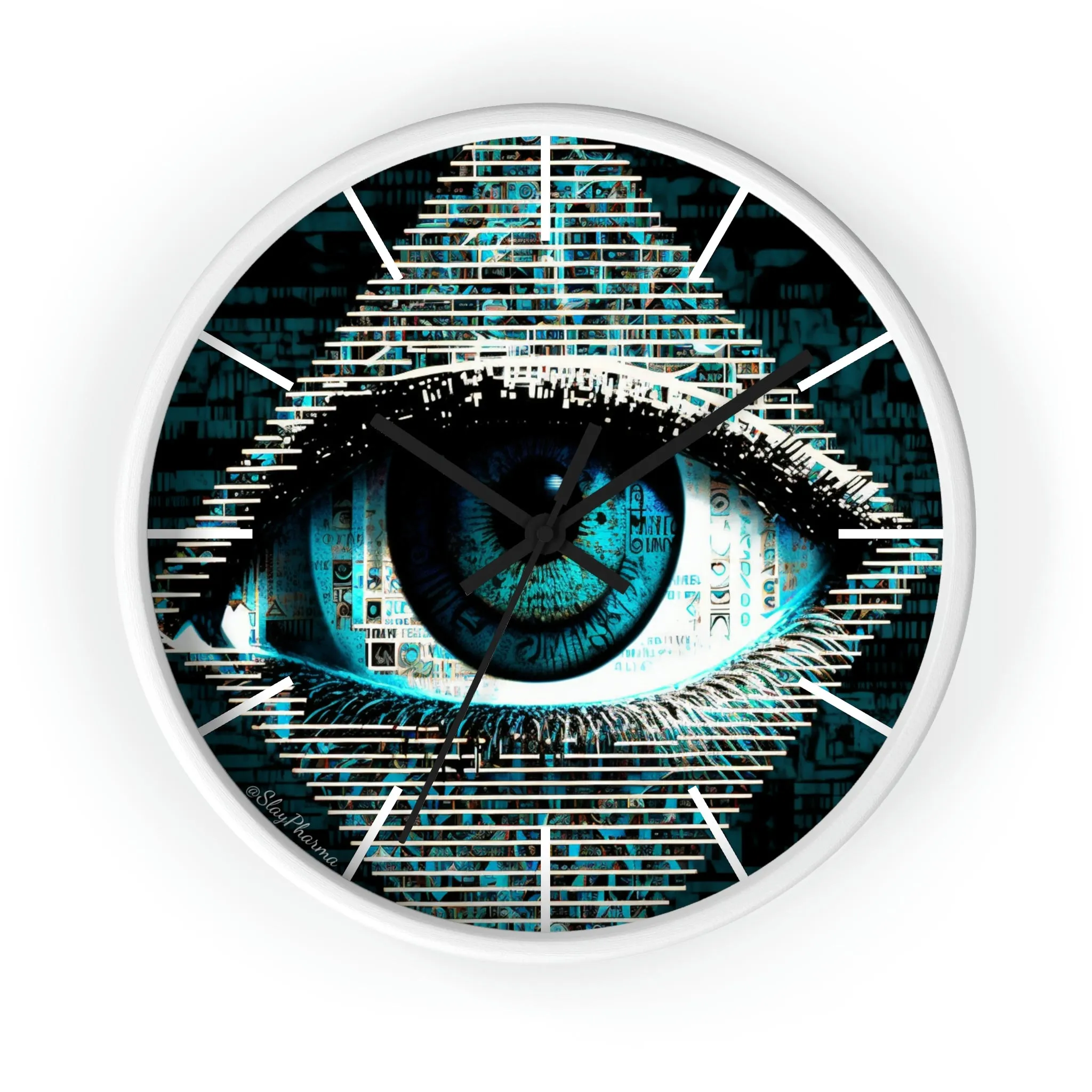 All Seeing Eye Wall Clock #2 w/ lines