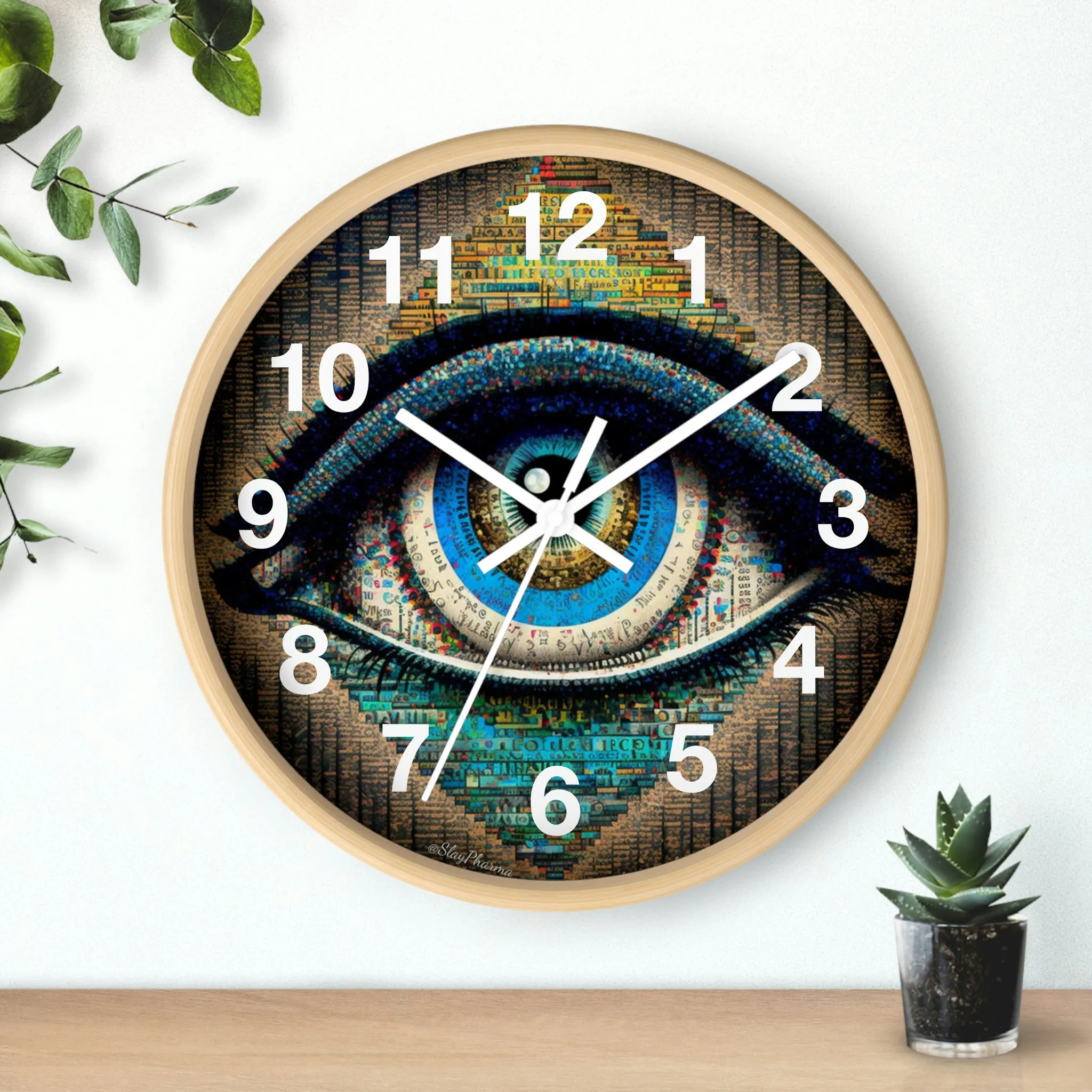 All Seeing Eye Wall Clock #3 w/ numbers