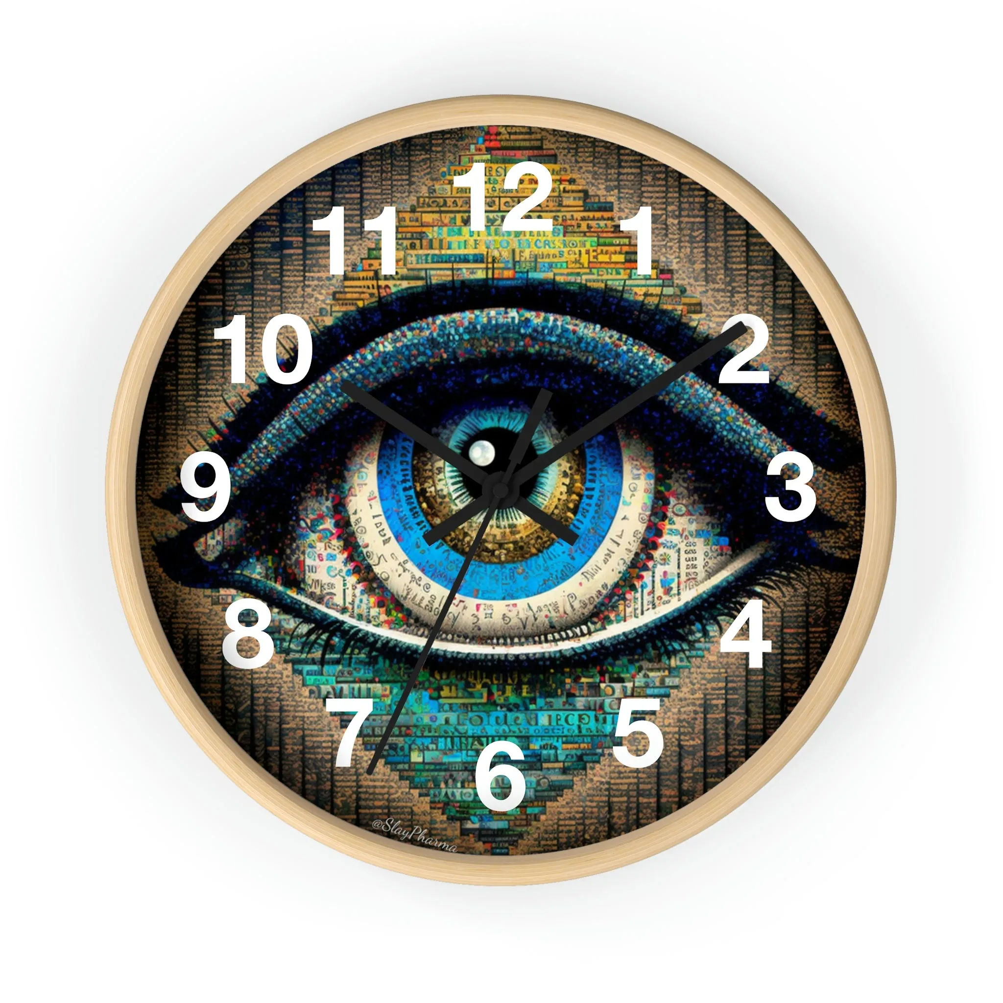 All Seeing Eye Wall Clock #3 w/ numbers