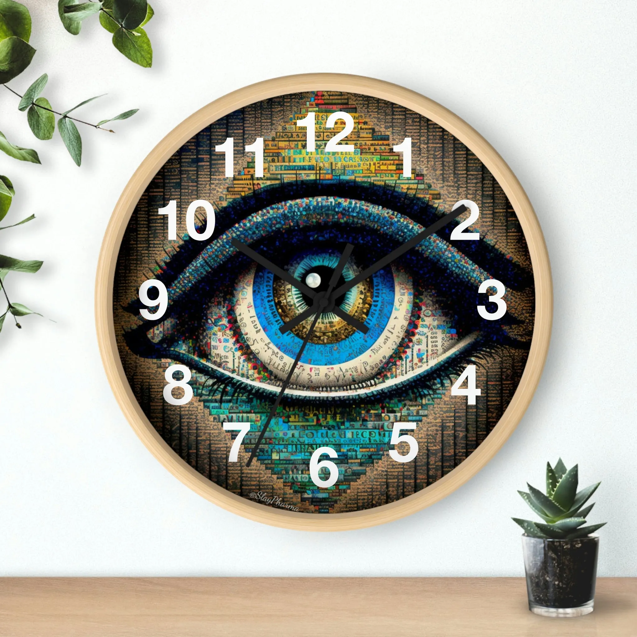 All Seeing Eye Wall Clock #3 w/ numbers