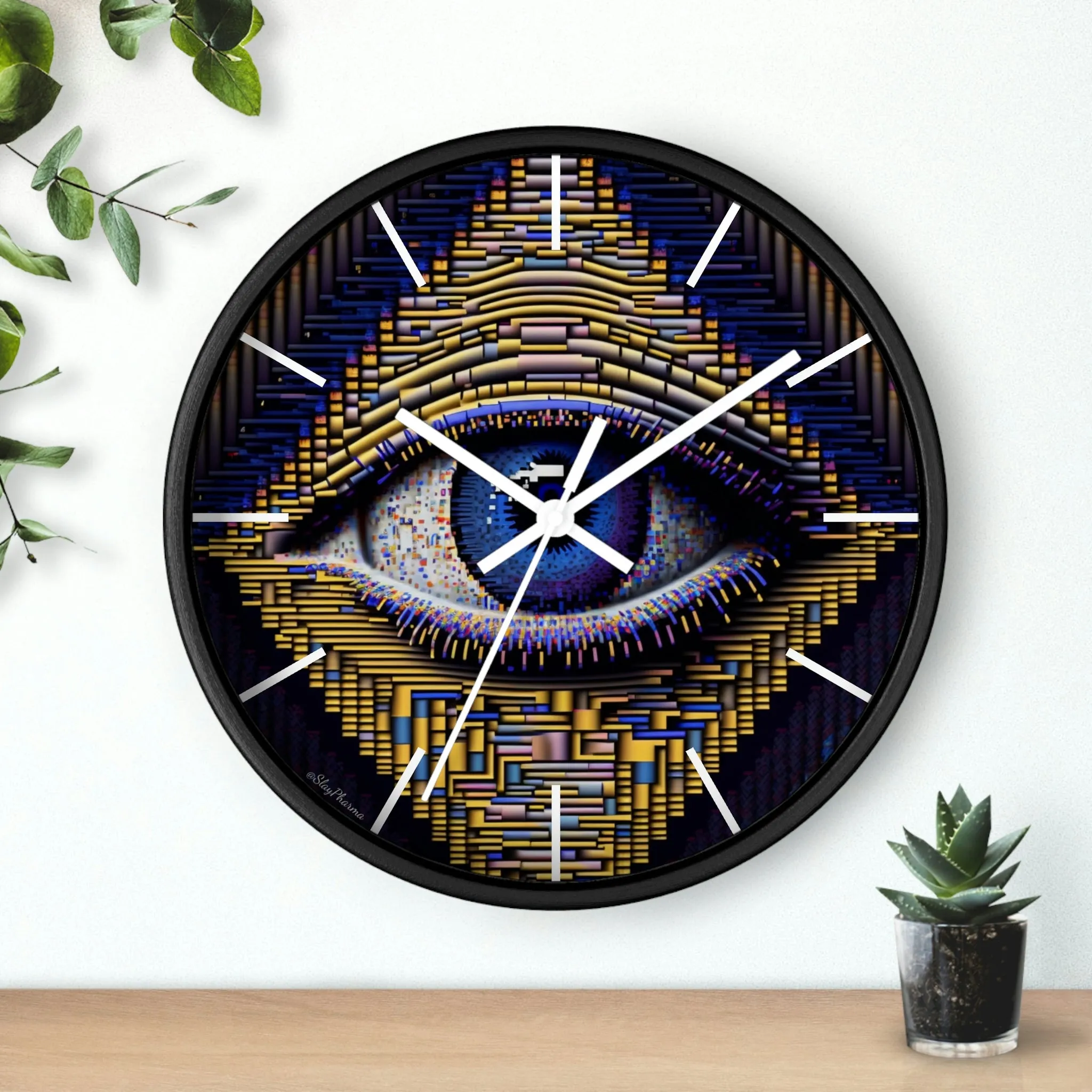 All Seeing Eye Wall Clock #4 w/ lines