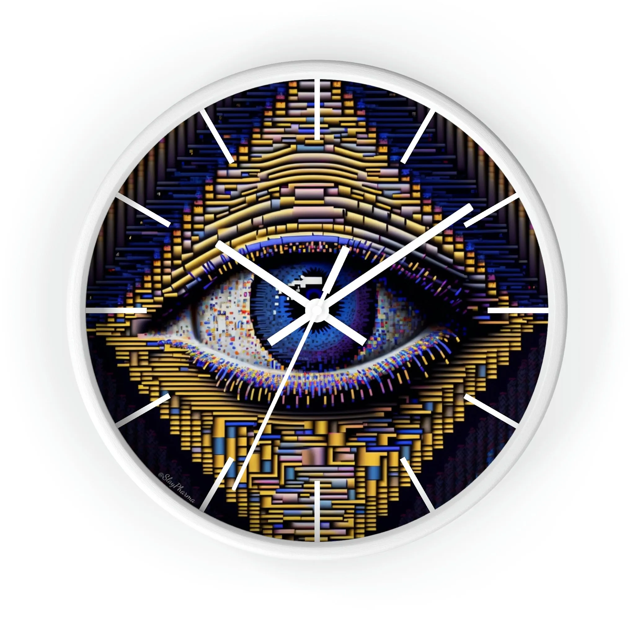 All Seeing Eye Wall Clock #4 w/ lines