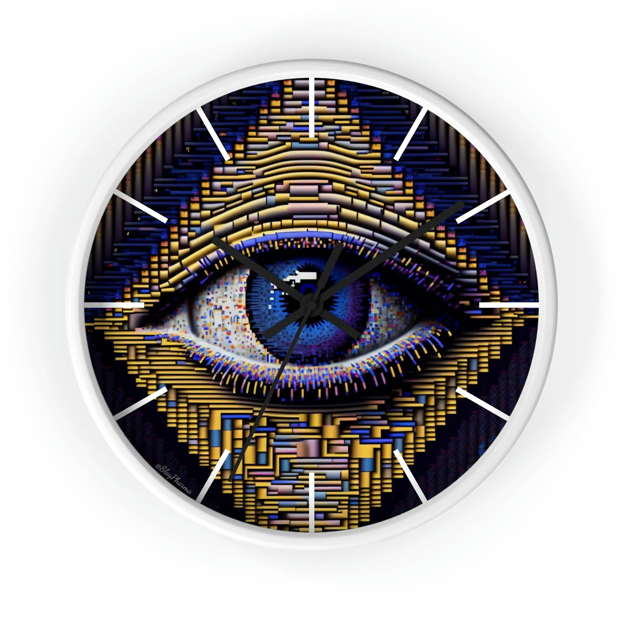 All Seeing Eye Wall Clock #4 w/ lines