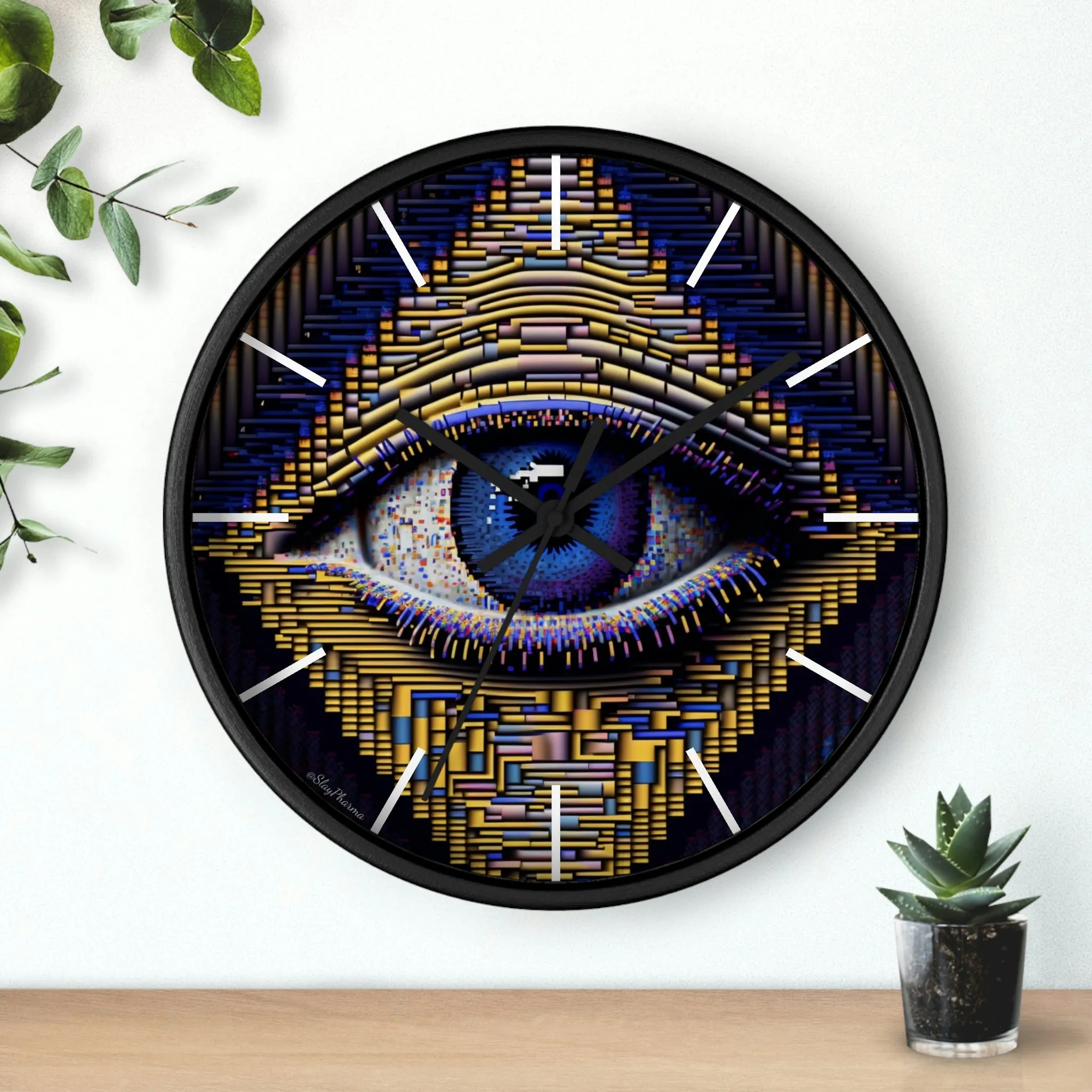 All Seeing Eye Wall Clock #4 w/ lines