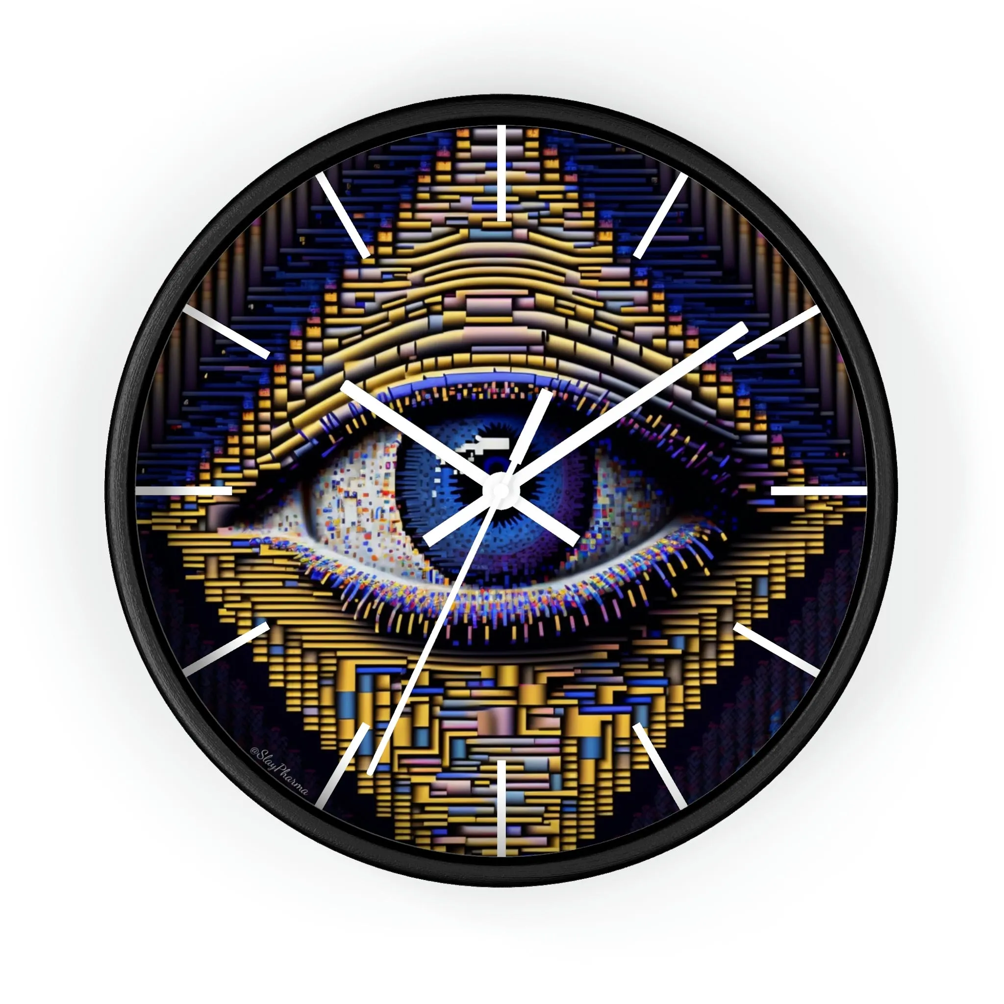 All Seeing Eye Wall Clock #4 w/ lines