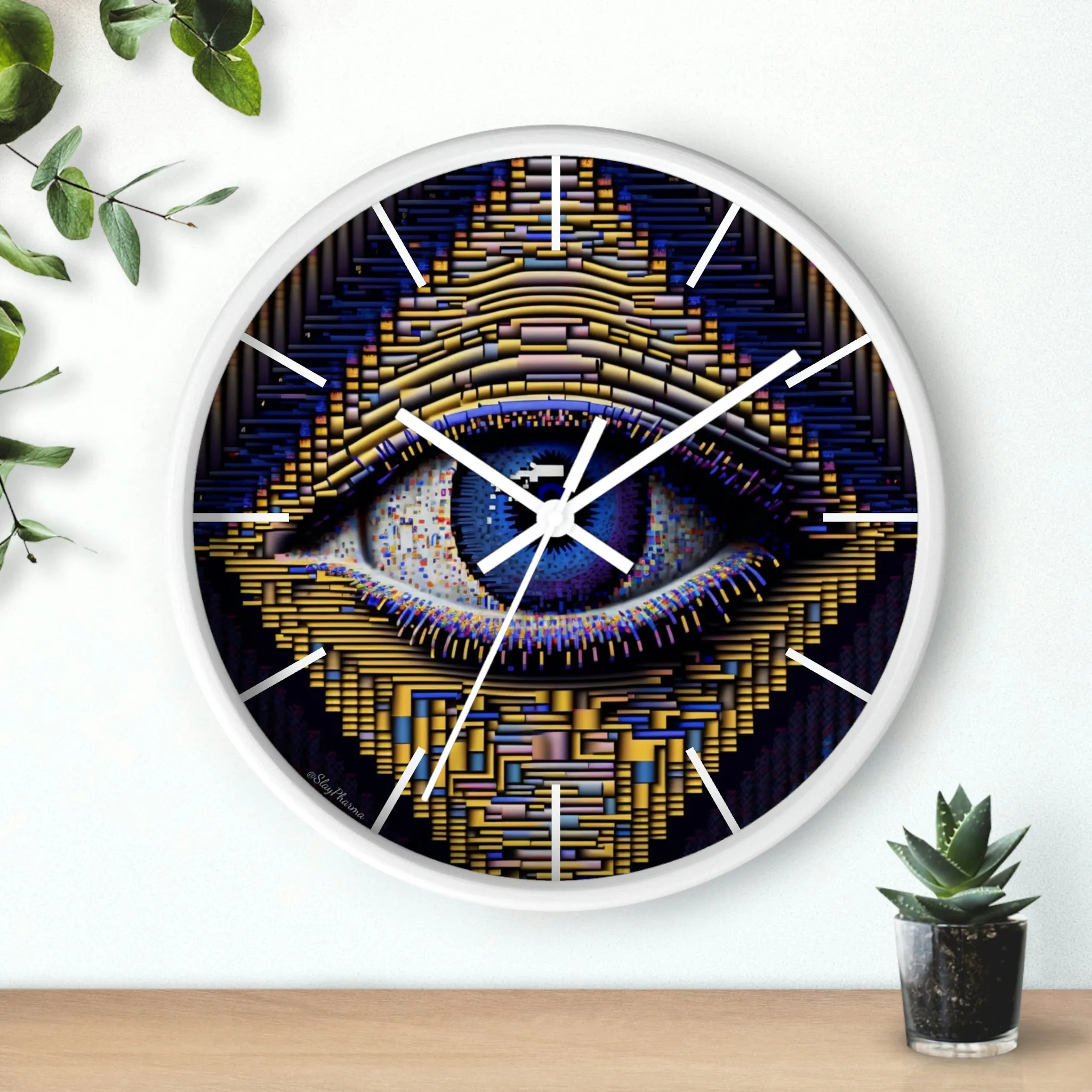 All Seeing Eye Wall Clock #4 w/ lines