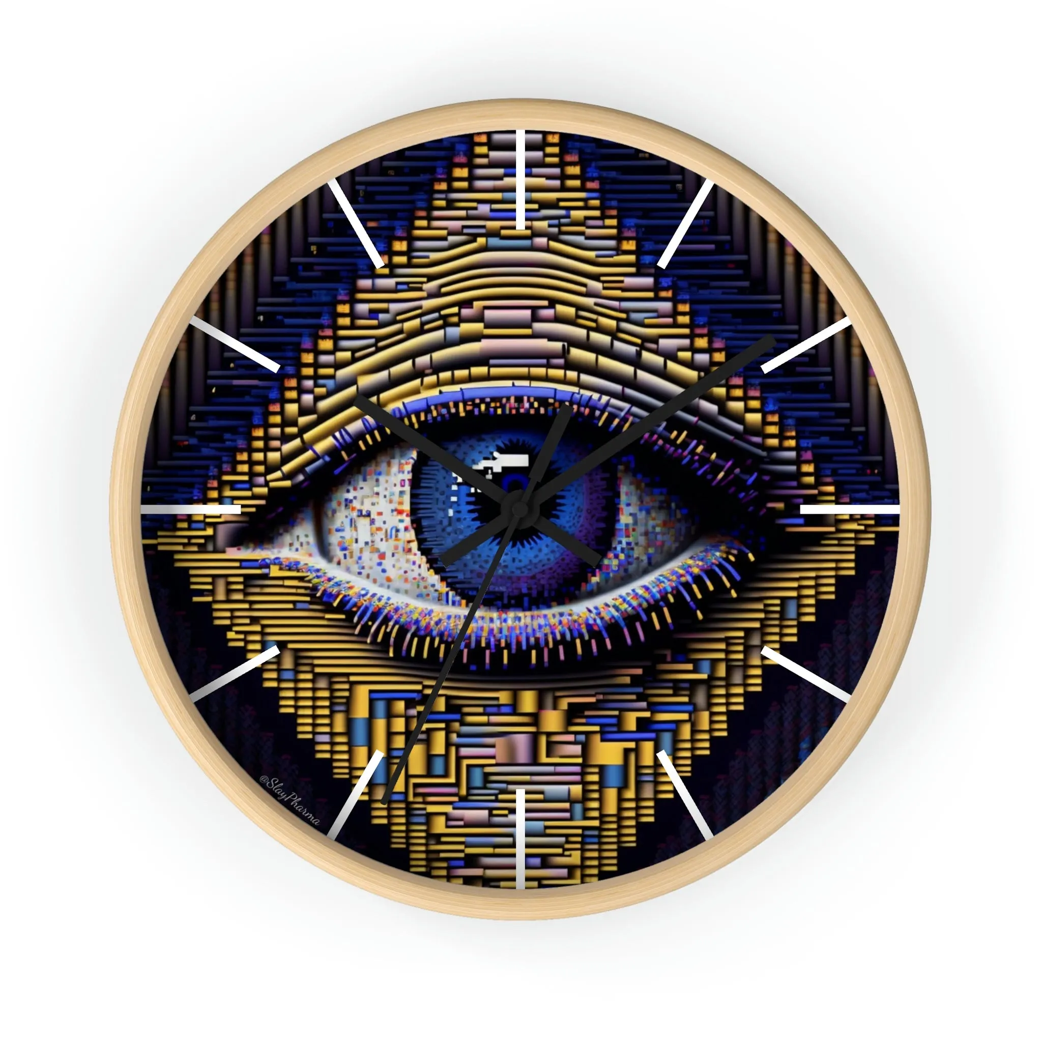 All Seeing Eye Wall Clock #4 w/ lines