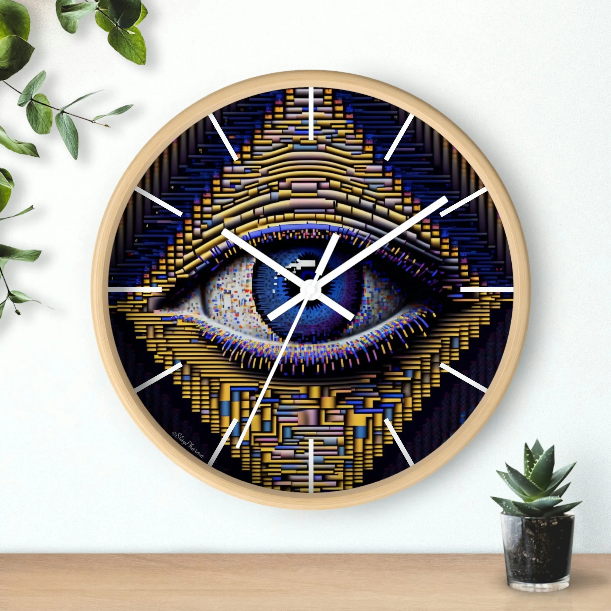 All Seeing Eye Wall Clock #4 w/ lines