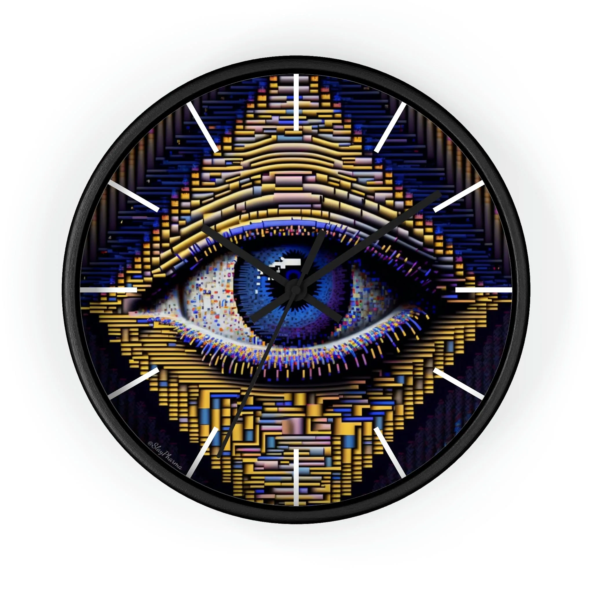 All Seeing Eye Wall Clock #4 w/ lines