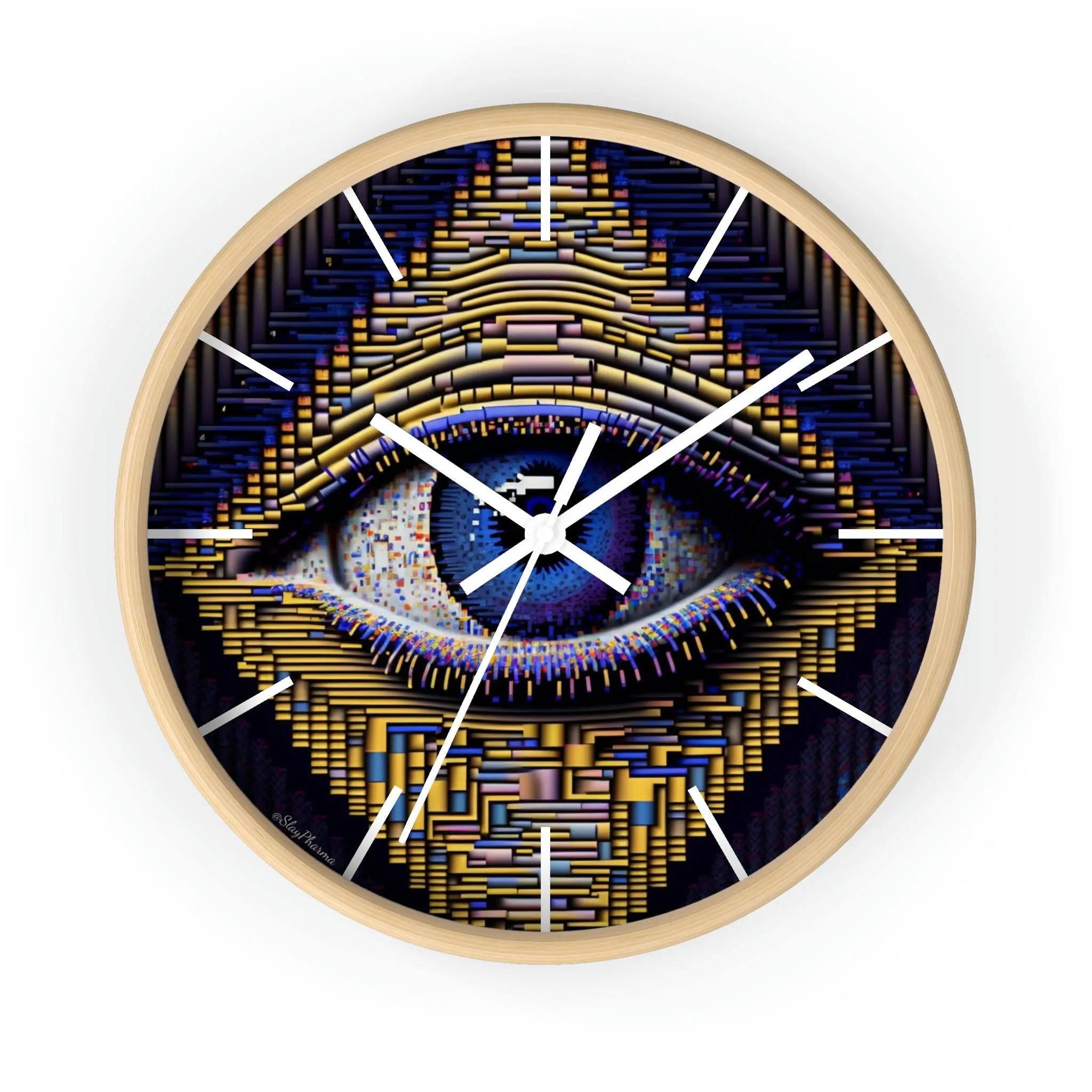 All Seeing Eye Wall Clock #4 w/ lines