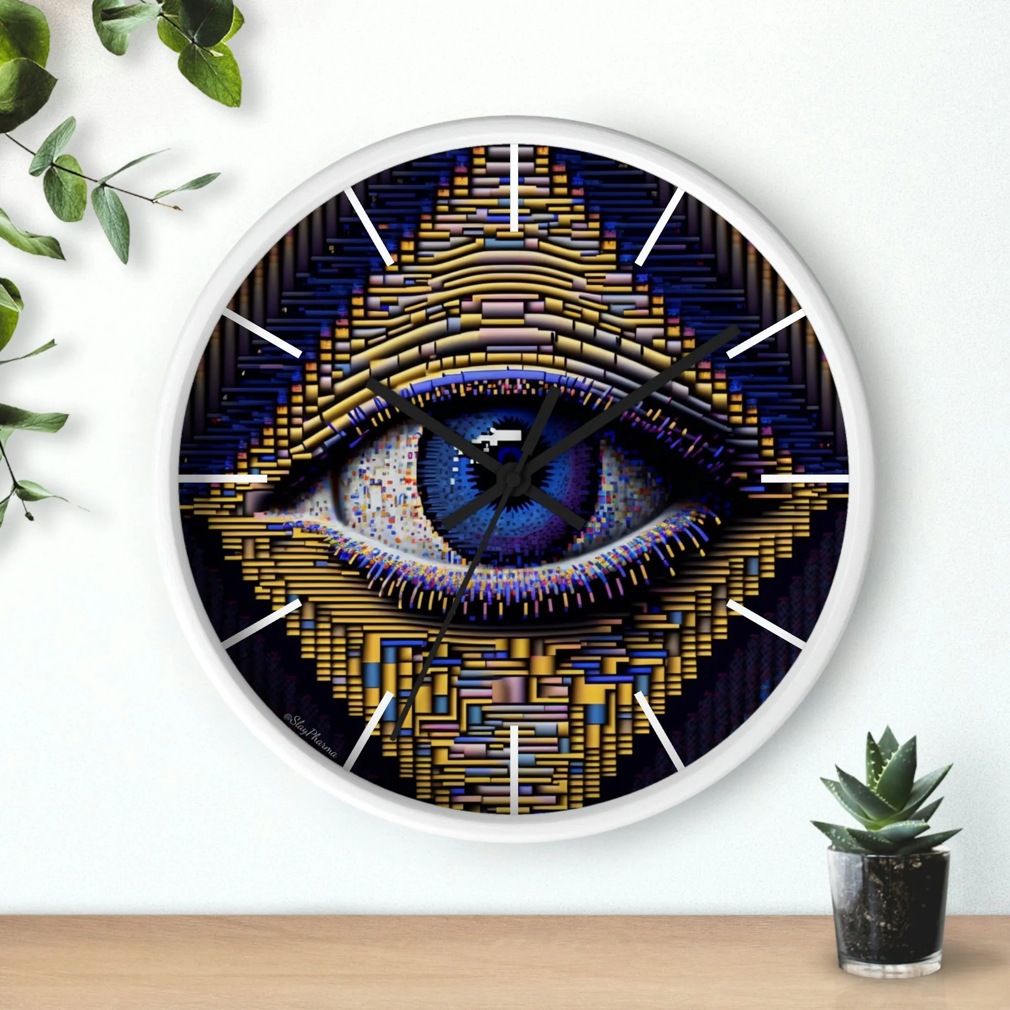 All Seeing Eye Wall Clock #4 w/ lines