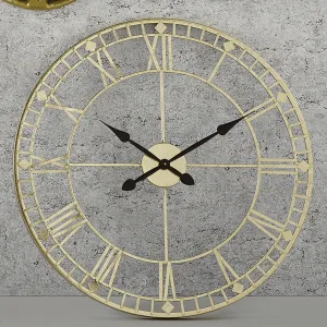 Antique Gold Skeleton Wall Clock 75-166