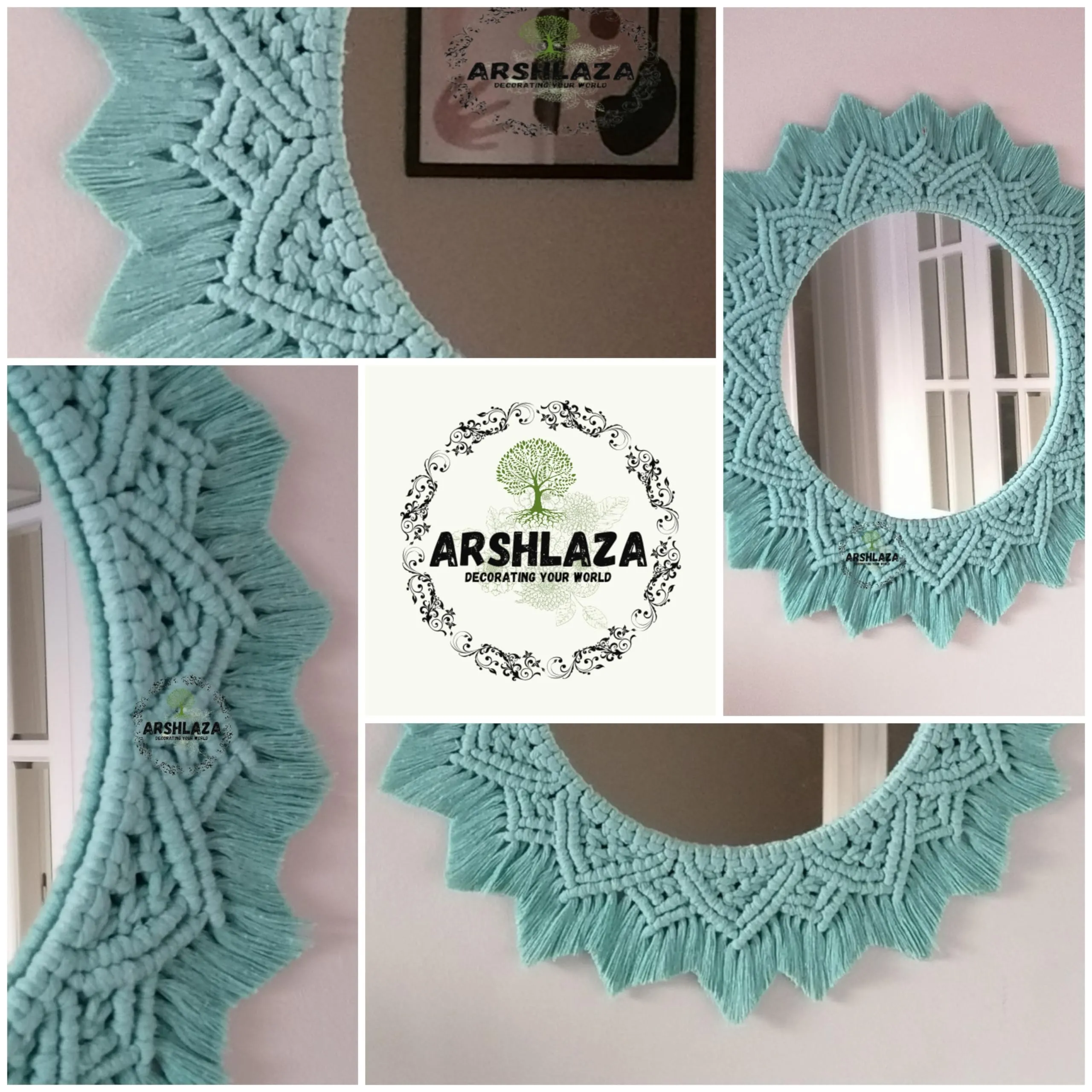 ARSHLAZA Macrame Wall Decor Hanging Mirror Boho THEAME Home Decor Mirror Living Room,Bedroom,Dressing Room Decor Mirror [MFIFOOL]