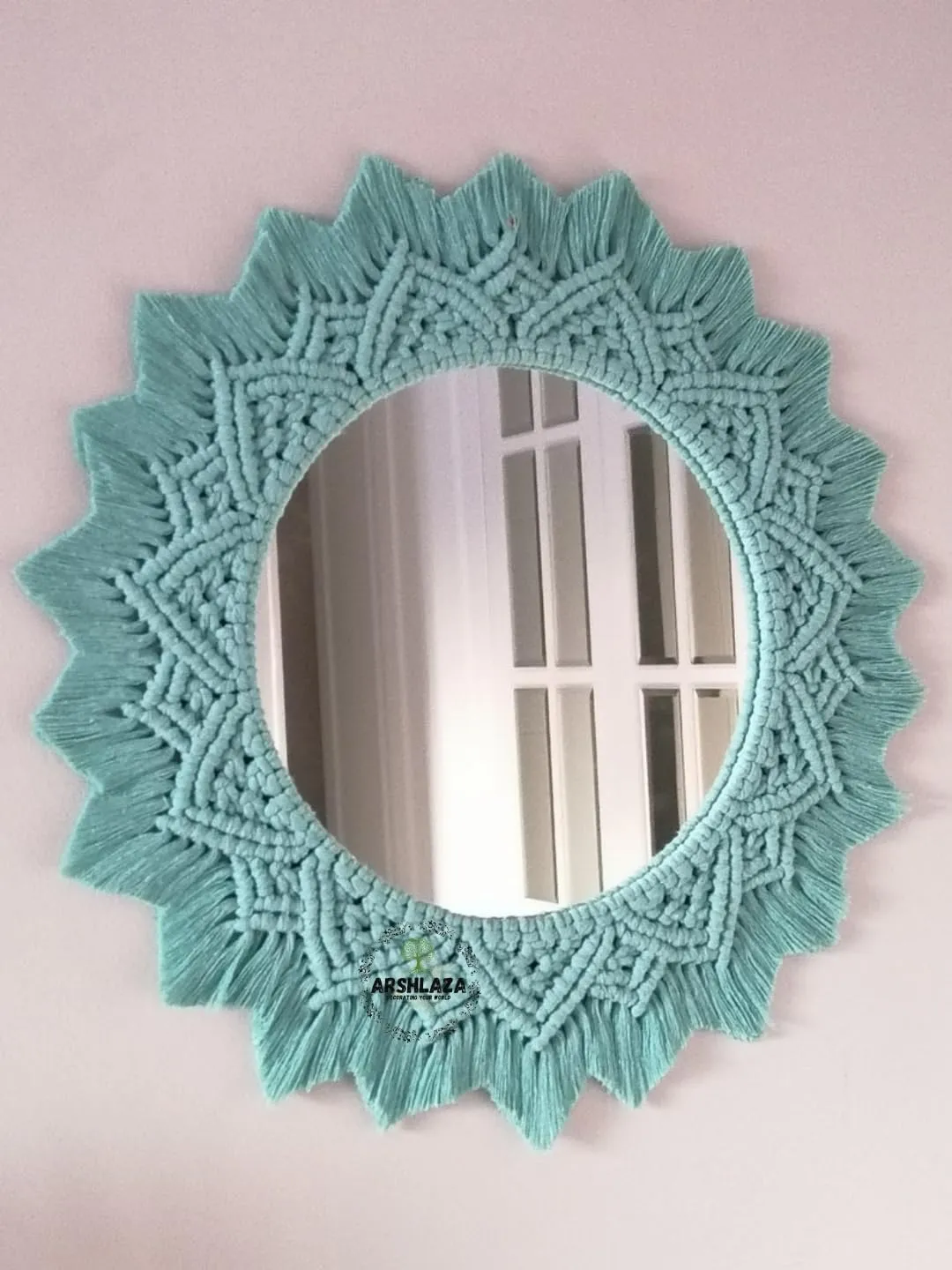 ARSHLAZA Macrame Wall Decor Hanging Mirror Boho THEAME Home Decor Mirror Living Room,Bedroom,Dressing Room Decor Mirror [MFIFOOL]