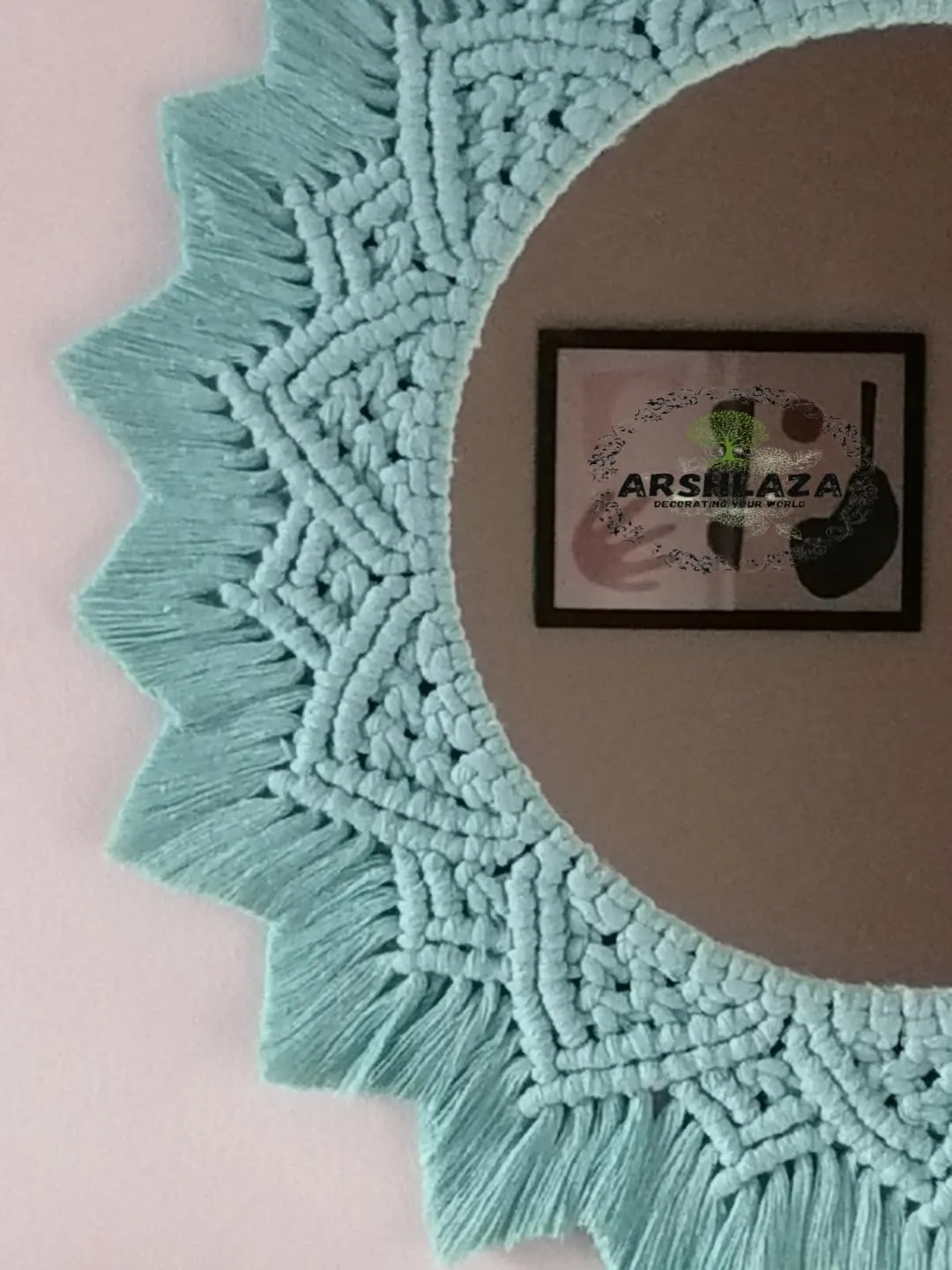 ARSHLAZA Macrame Wall Decor Hanging Mirror Boho THEAME Home Decor Mirror Living Room,Bedroom,Dressing Room Decor Mirror [MFIFOOL]