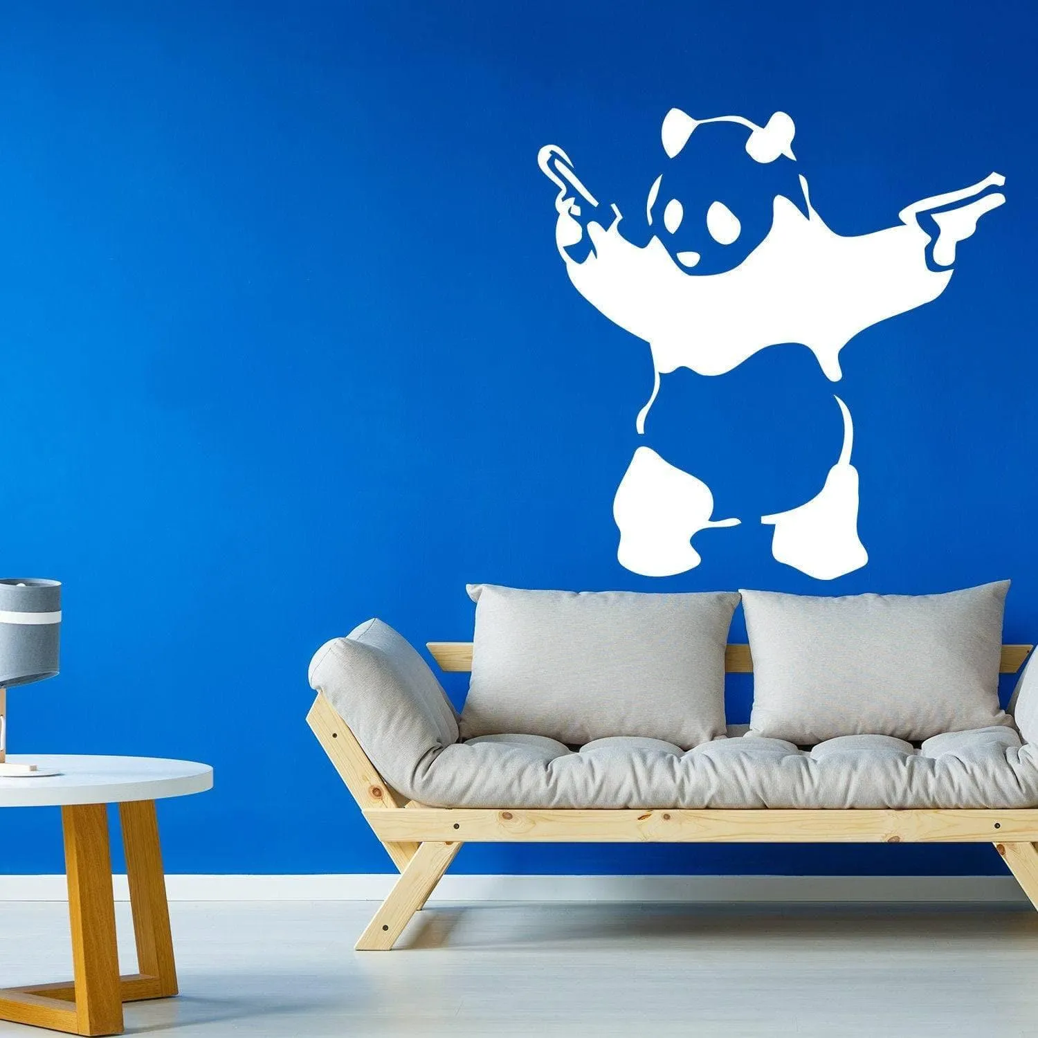 Artistic Urban Bear with Gun Wall Decal - Modern Interior Design Element