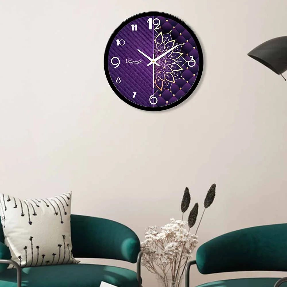 Beautiful Purple Background Designer Wall Clock