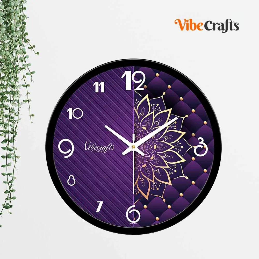 Beautiful Purple Background Designer Wall Clock