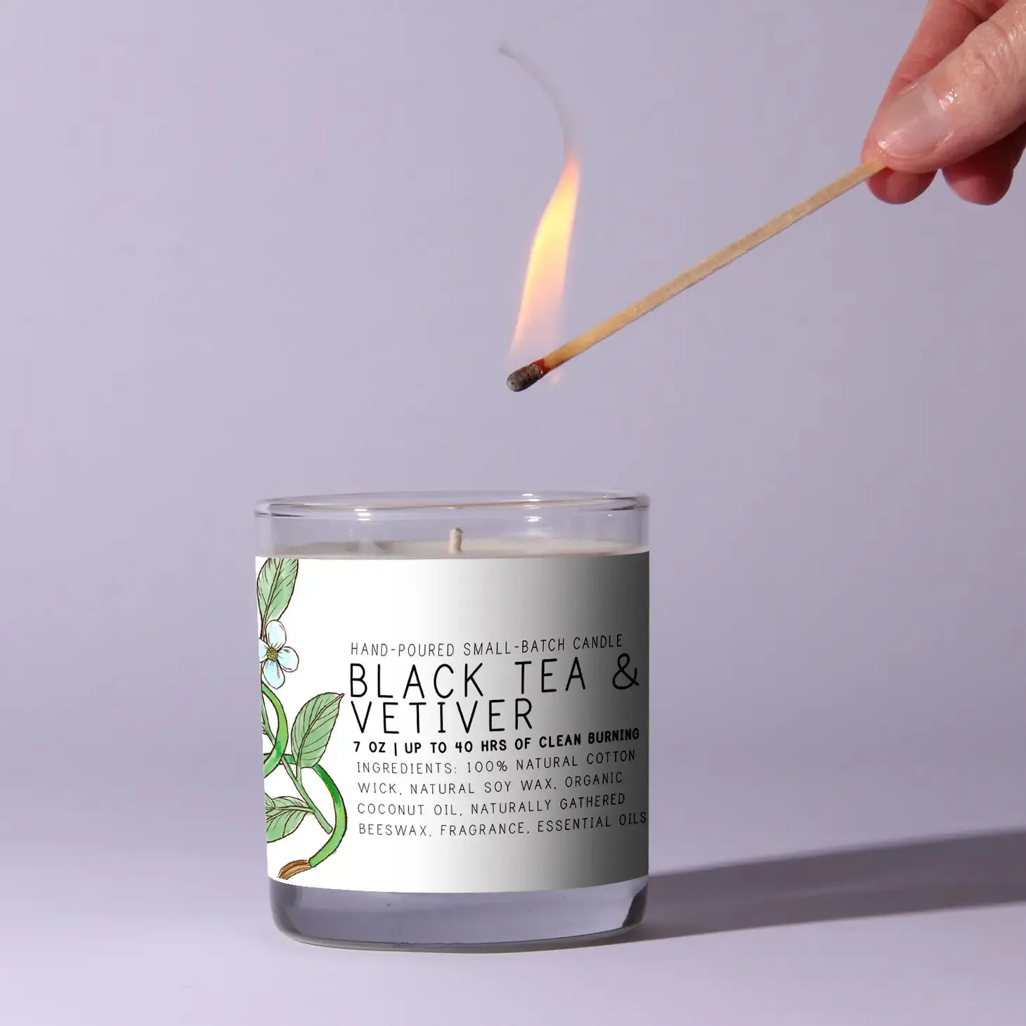 Black Tea Vetiver 7oz Just Bee Candle