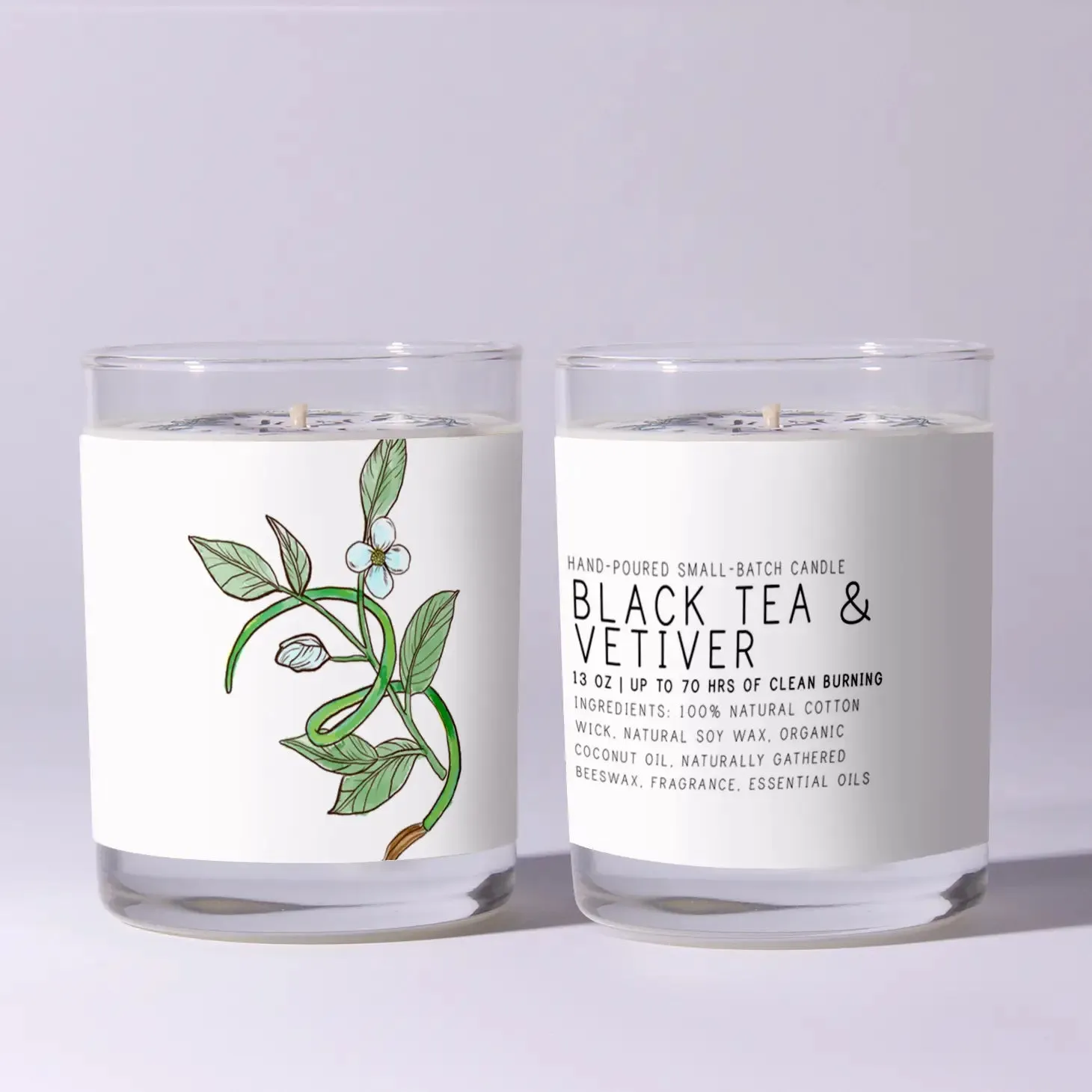 Black Tea Vetiver 7oz Just Bee Candle