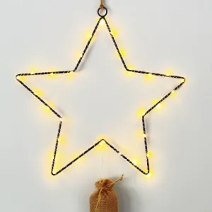 Black Wire LED Star 40cm Large