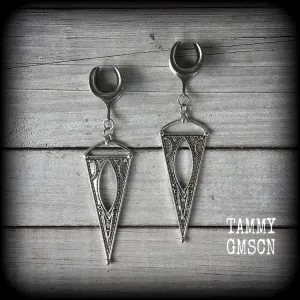 Boho triangle ear hangers-Geometric gauged earrings