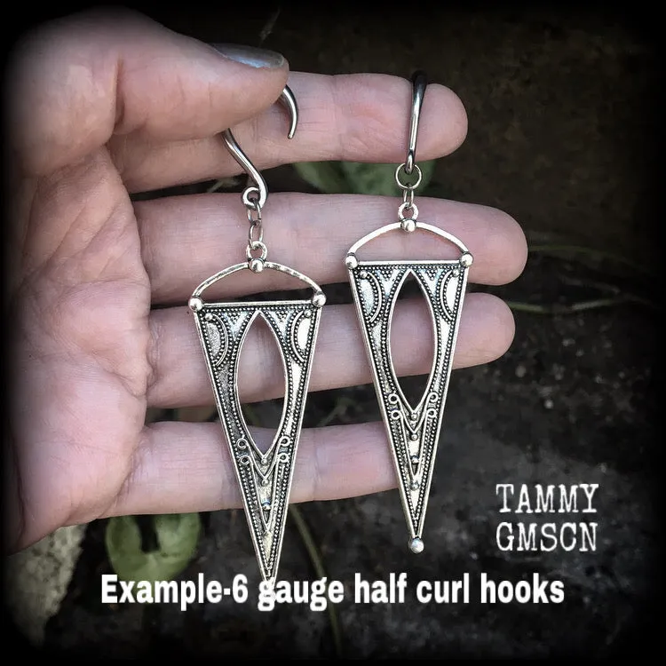 Boho triangle ear hangers-Geometric gauged earrings