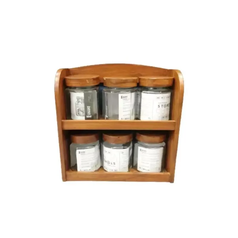 Canister Spice Rack Wooden (Square)