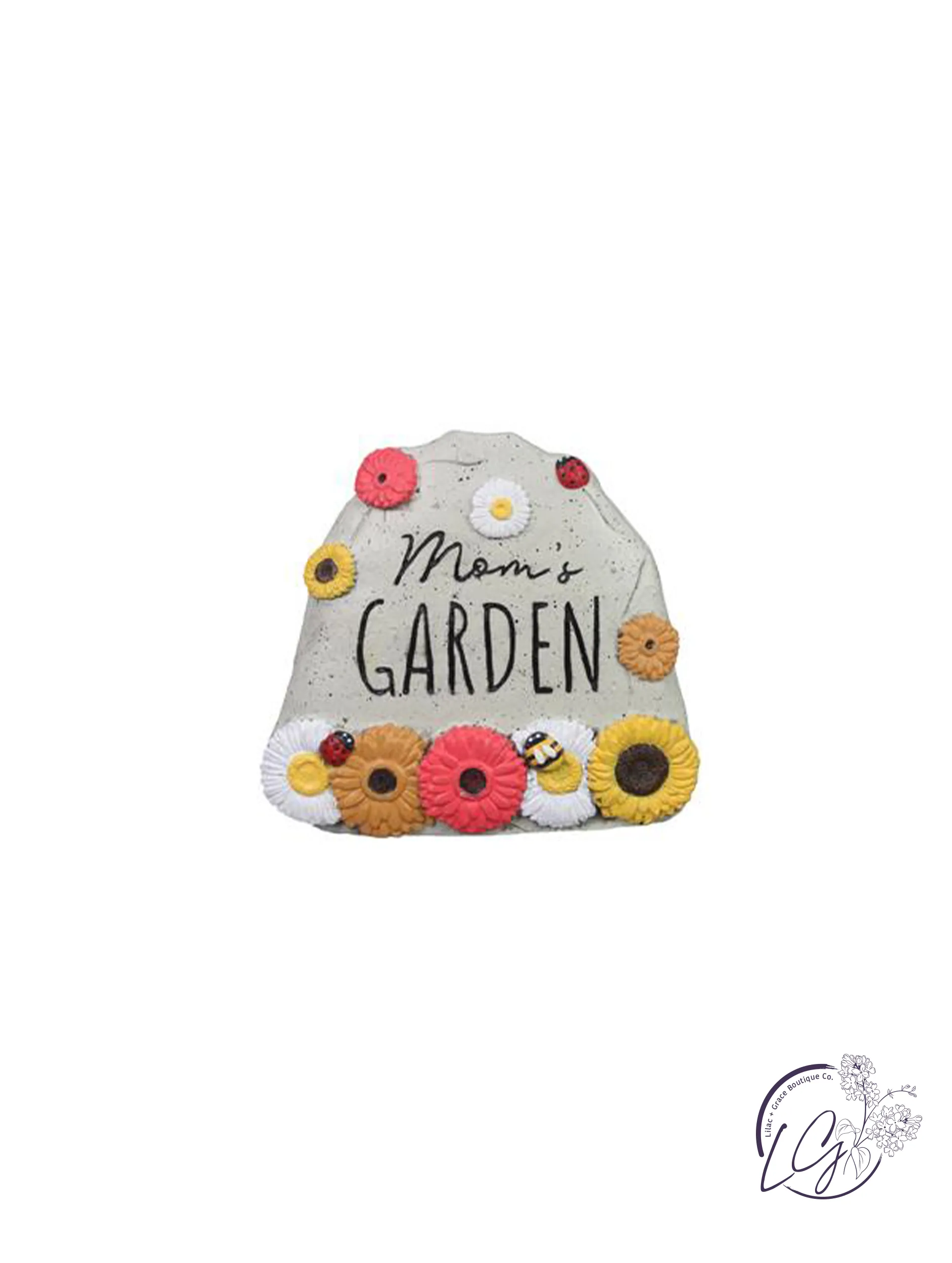 Cement Garden Flower Greeting Stone