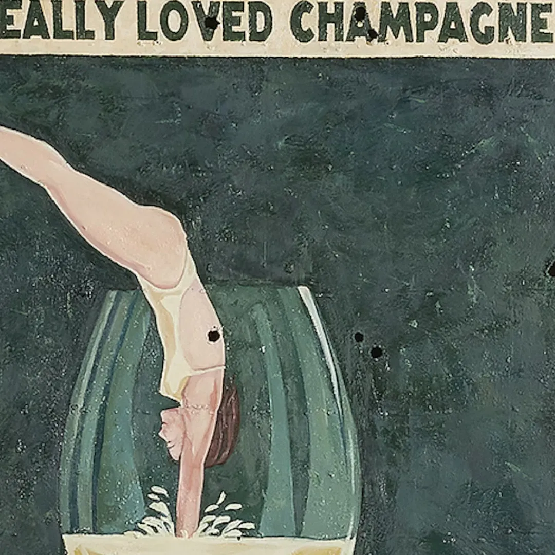 Champagne Lover Oil Painted Wall Art