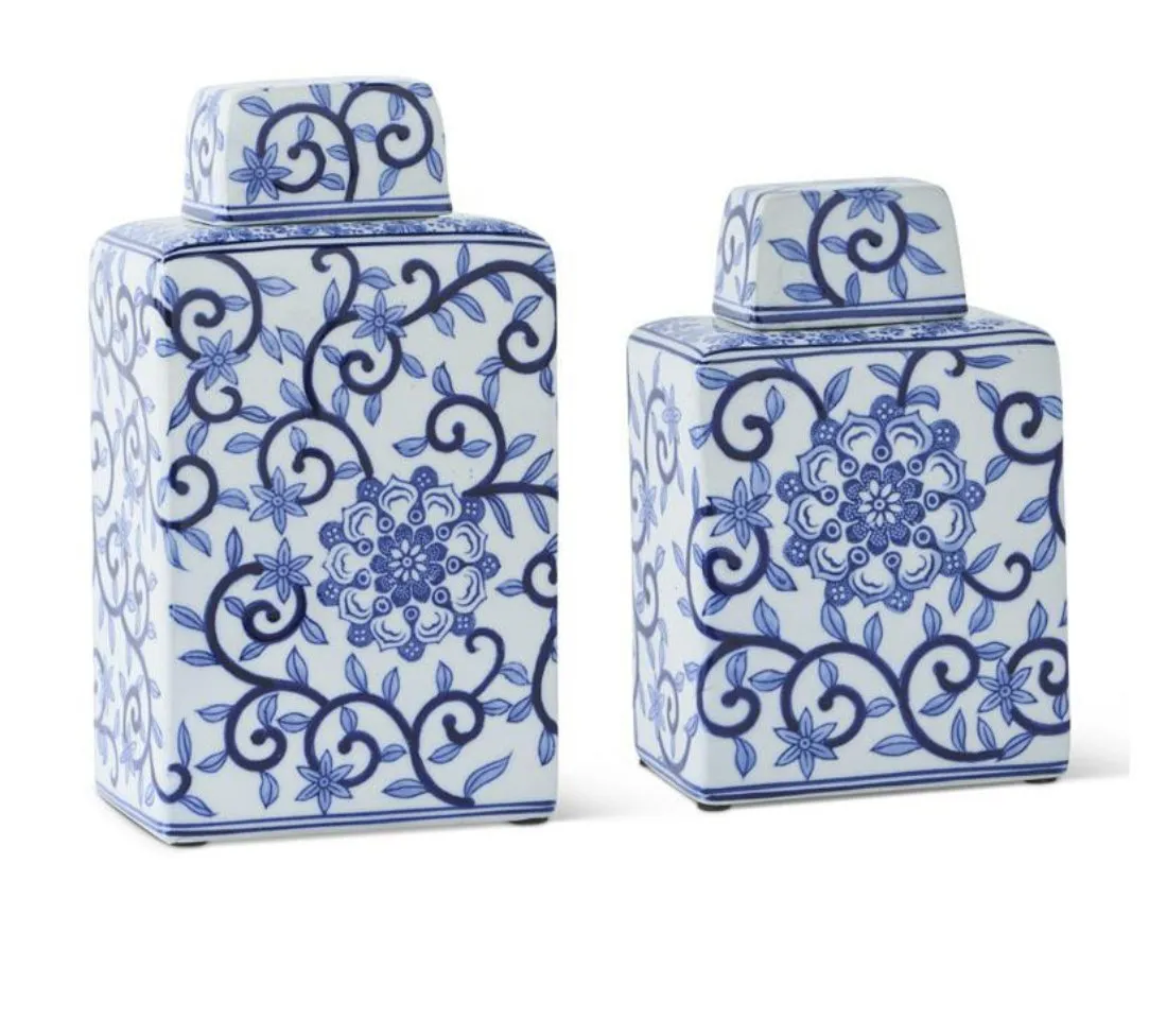 Chinoiserie Lidded Jar - Blue and White Jar