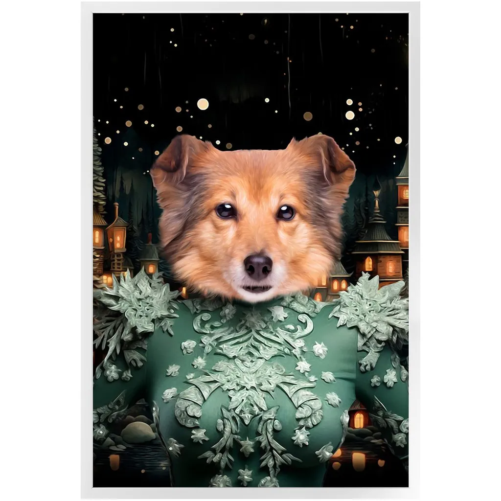 CHRISTMAS CRACKER 14 - Christmas Inspired Custom Pet Portrait Framed Satin Paper Print