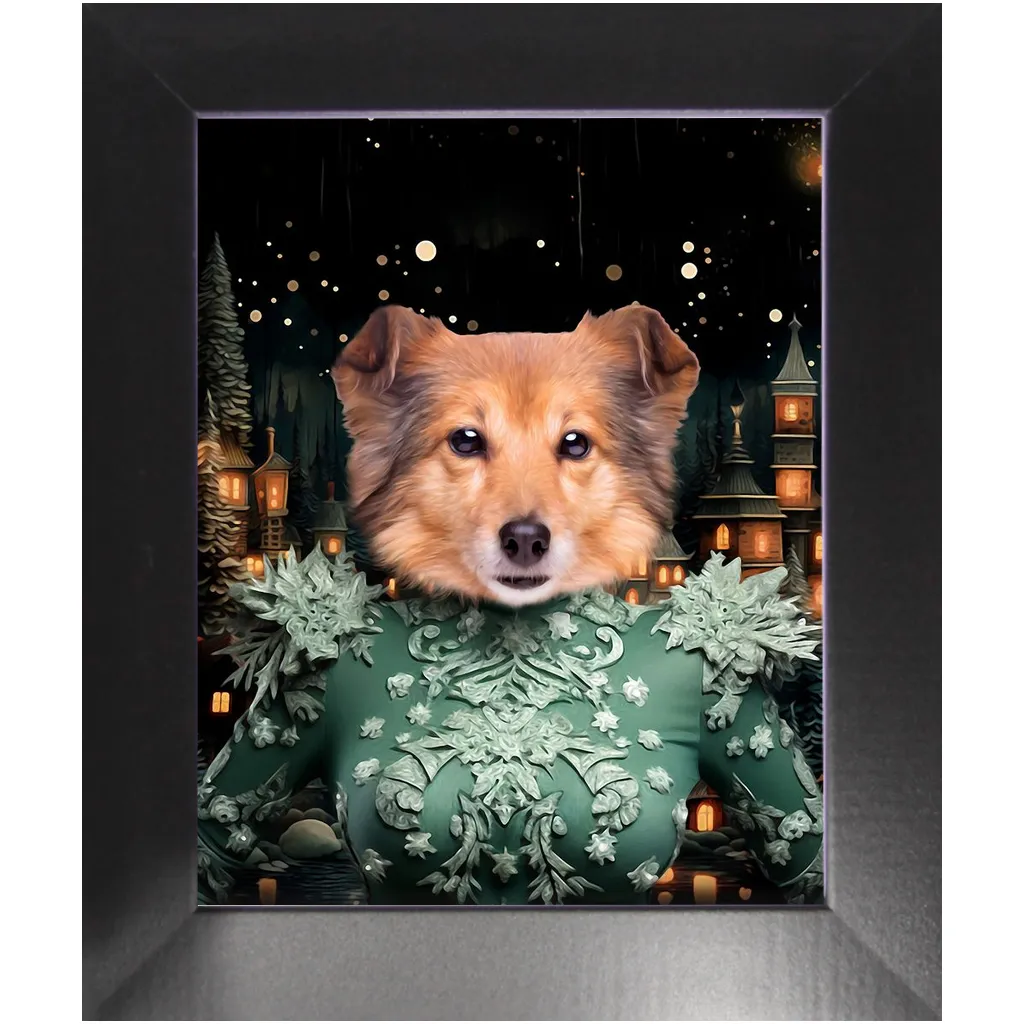 CHRISTMAS CRACKER 14 - Christmas Inspired Custom Pet Portrait Framed Satin Paper Print