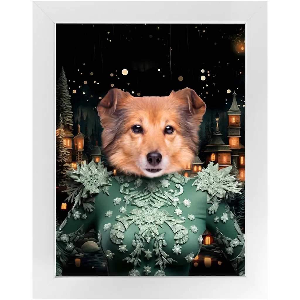 CHRISTMAS CRACKER 14 - Christmas Inspired Custom Pet Portrait Framed Satin Paper Print