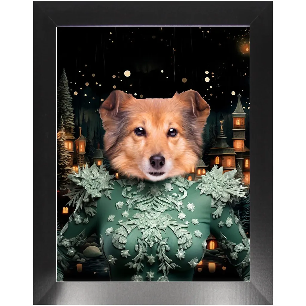 CHRISTMAS CRACKER 14 - Christmas Inspired Custom Pet Portrait Framed Satin Paper Print