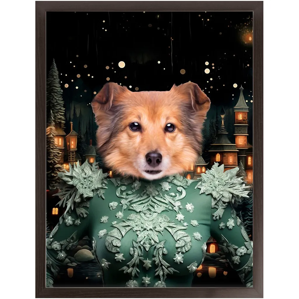 CHRISTMAS CRACKER 14 - Christmas Inspired Custom Pet Portrait Framed Satin Paper Print