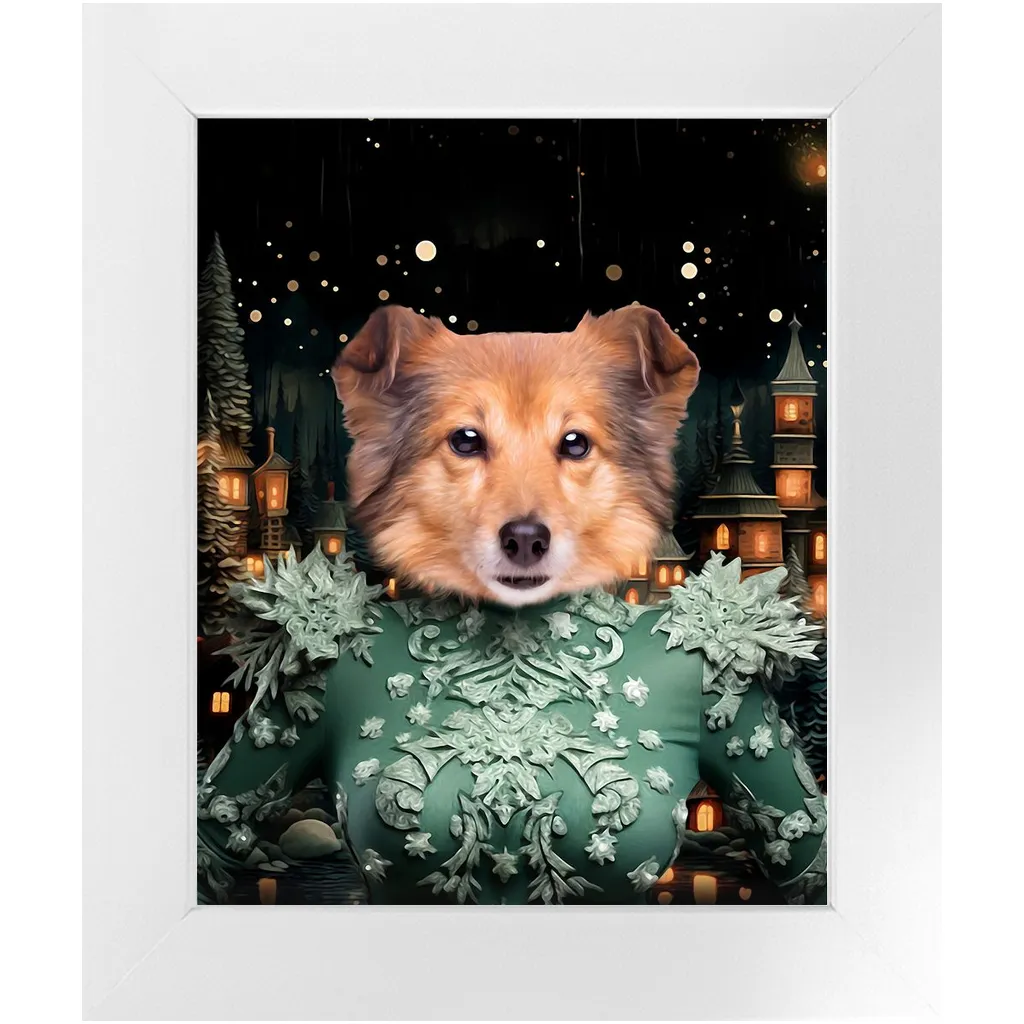 CHRISTMAS CRACKER 14 - Christmas Inspired Custom Pet Portrait Framed Satin Paper Print