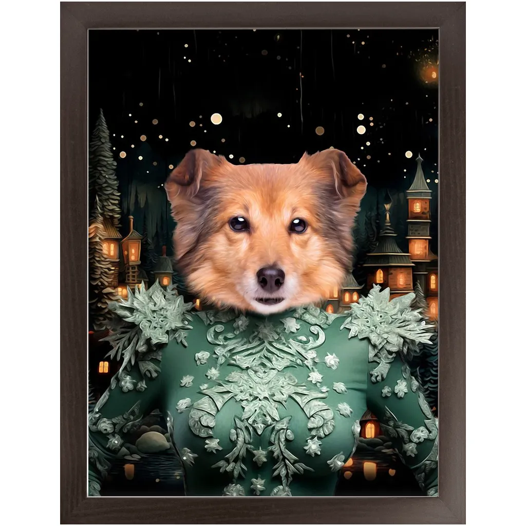 CHRISTMAS CRACKER 14 - Christmas Inspired Custom Pet Portrait Framed Satin Paper Print