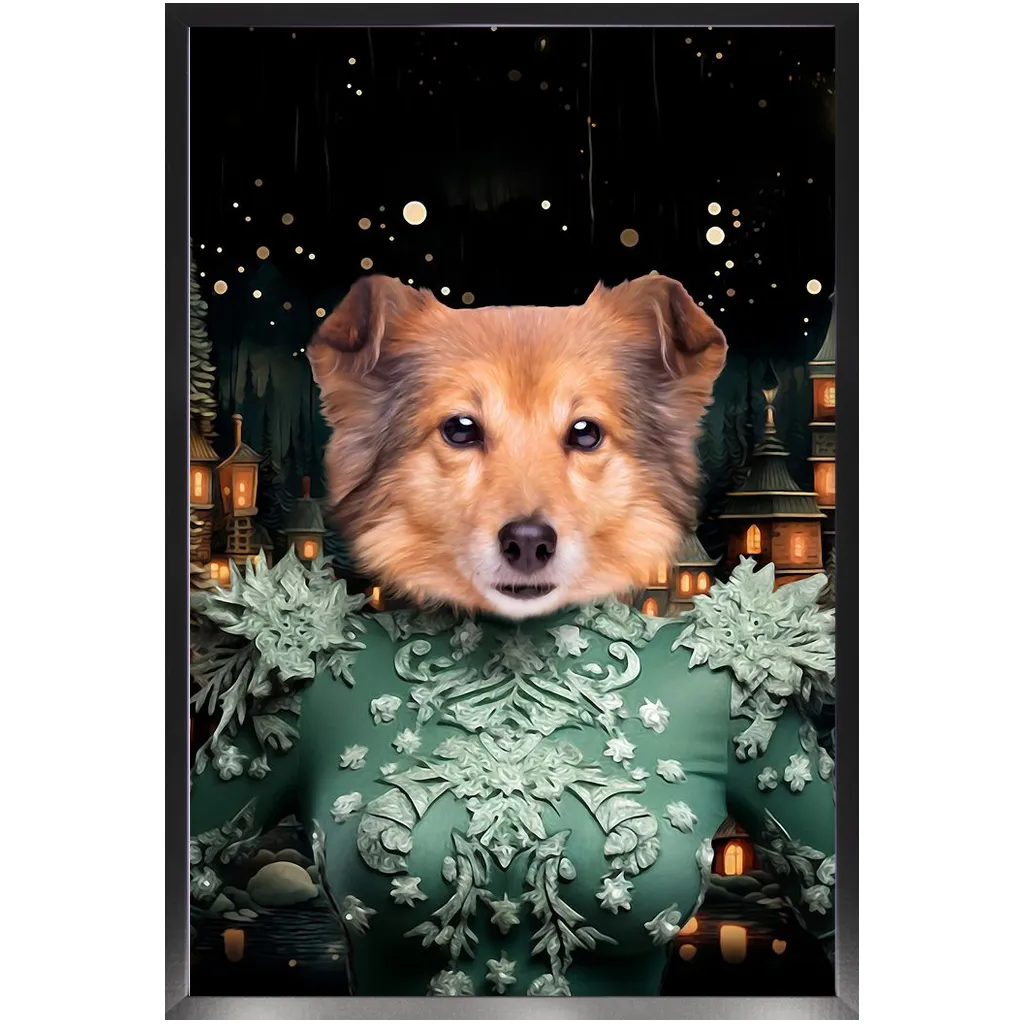 CHRISTMAS CRACKER 14 - Christmas Inspired Custom Pet Portrait Framed Satin Paper Print