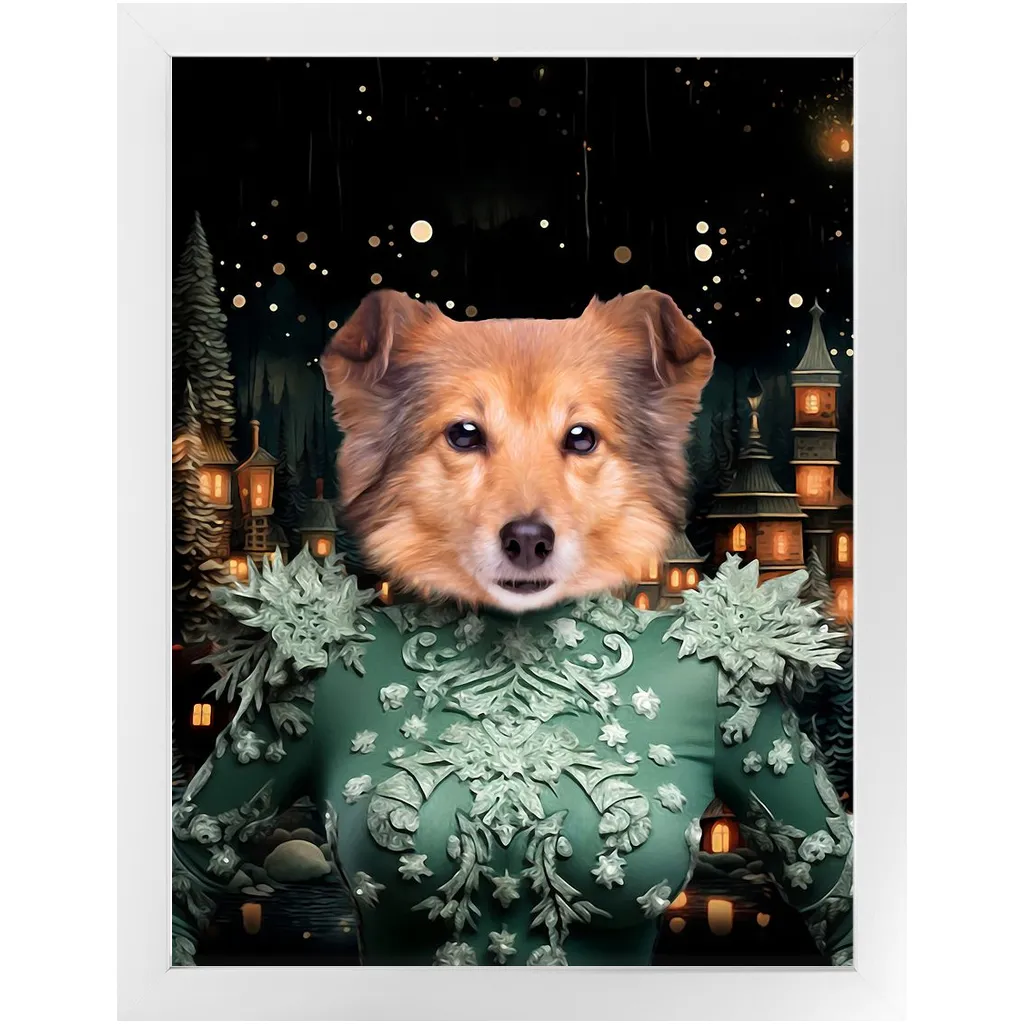 CHRISTMAS CRACKER 14 - Christmas Inspired Custom Pet Portrait Framed Satin Paper Print