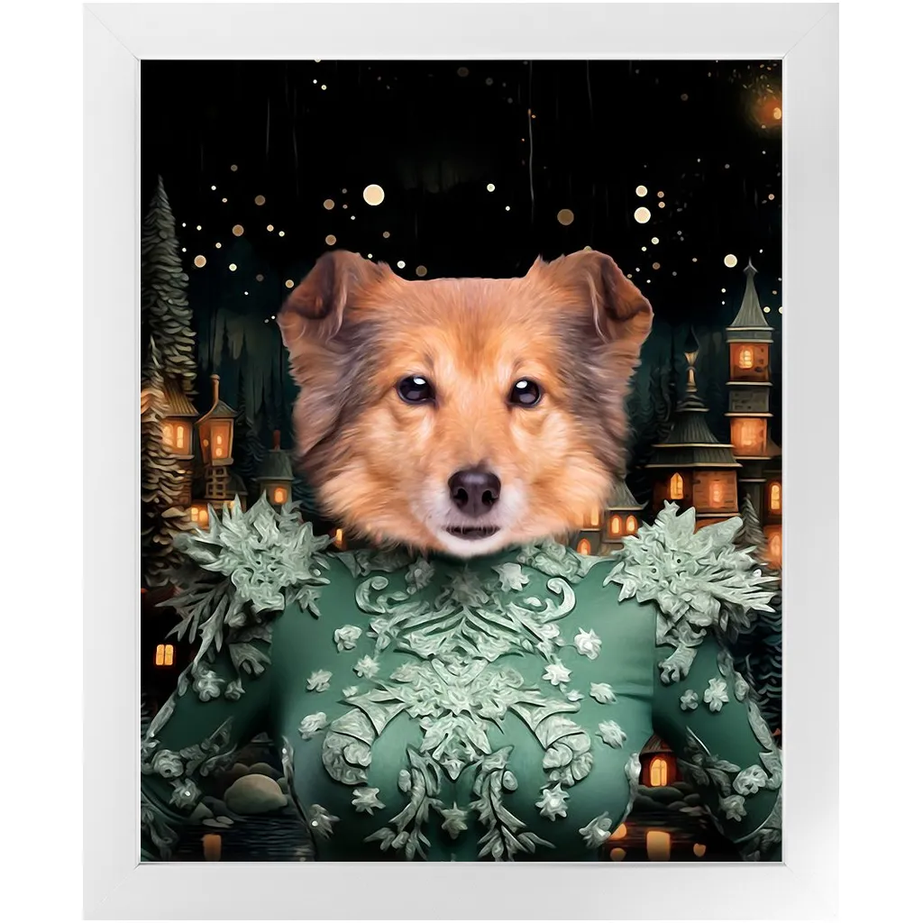 CHRISTMAS CRACKER 14 - Christmas Inspired Custom Pet Portrait Framed Satin Paper Print