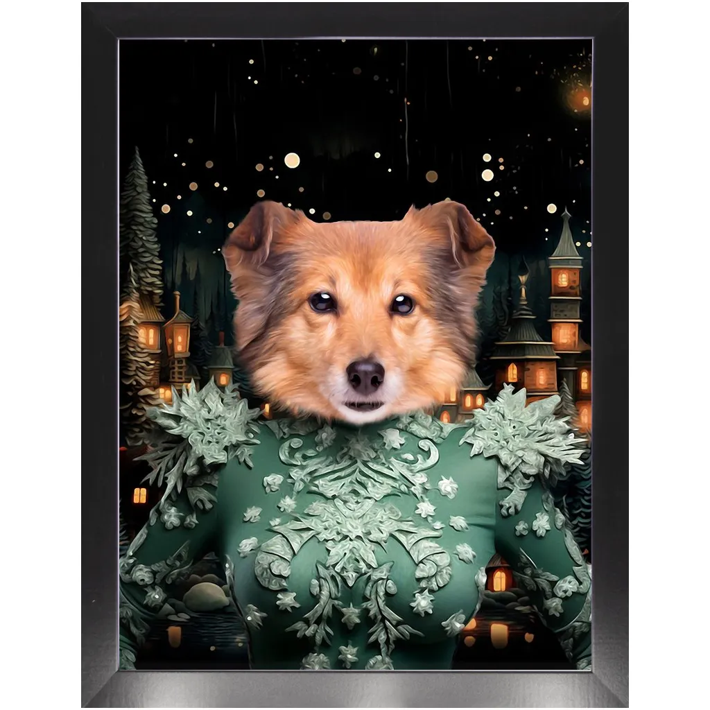 CHRISTMAS CRACKER 14 - Christmas Inspired Custom Pet Portrait Framed Satin Paper Print