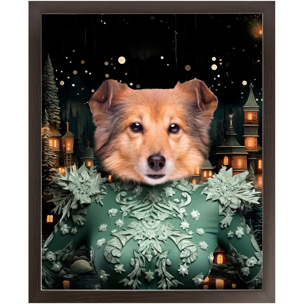 CHRISTMAS CRACKER 14 - Christmas Inspired Custom Pet Portrait Framed Satin Paper Print