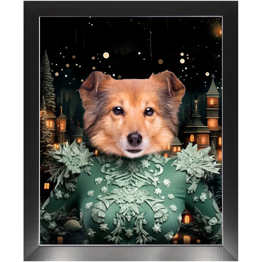 CHRISTMAS CRACKER 14 - Christmas Inspired Custom Pet Portrait Framed Satin Paper Print