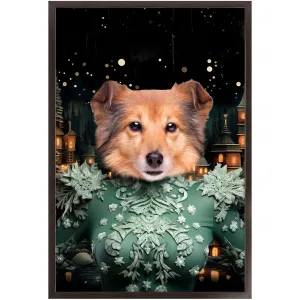 CHRISTMAS CRACKER 14 - Christmas Inspired Custom Pet Portrait Framed Satin Paper Print