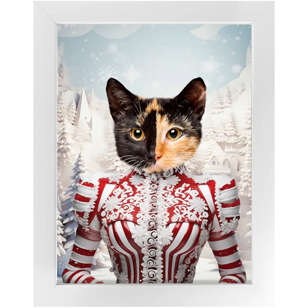 CHRISTMAS CRACKER 15 - Christmas Inspired Custom Pet Portrait Framed Satin Paper Print