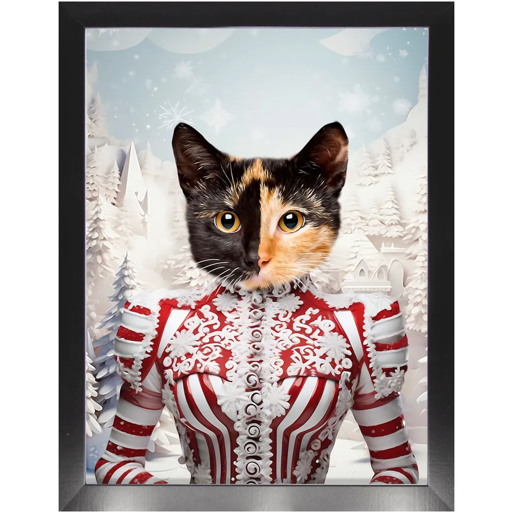 CHRISTMAS CRACKER 15 - Christmas Inspired Custom Pet Portrait Framed Satin Paper Print