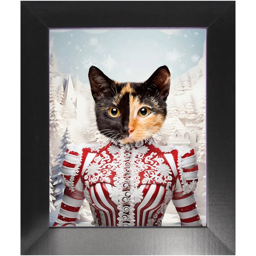 CHRISTMAS CRACKER 15 - Christmas Inspired Custom Pet Portrait Framed Satin Paper Print