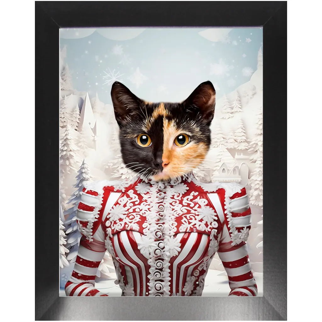 CHRISTMAS CRACKER 15 - Christmas Inspired Custom Pet Portrait Framed Satin Paper Print